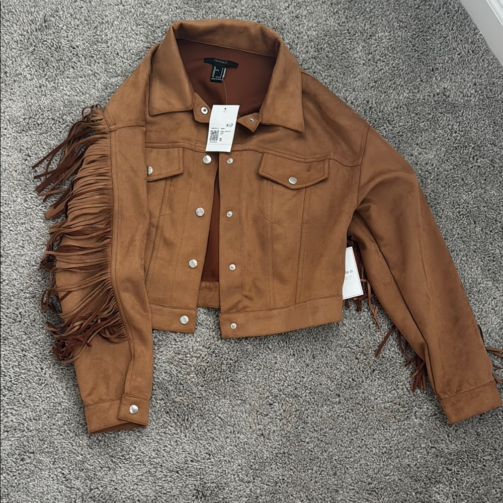 Forever 21 Suede Jacket with Fringe Details